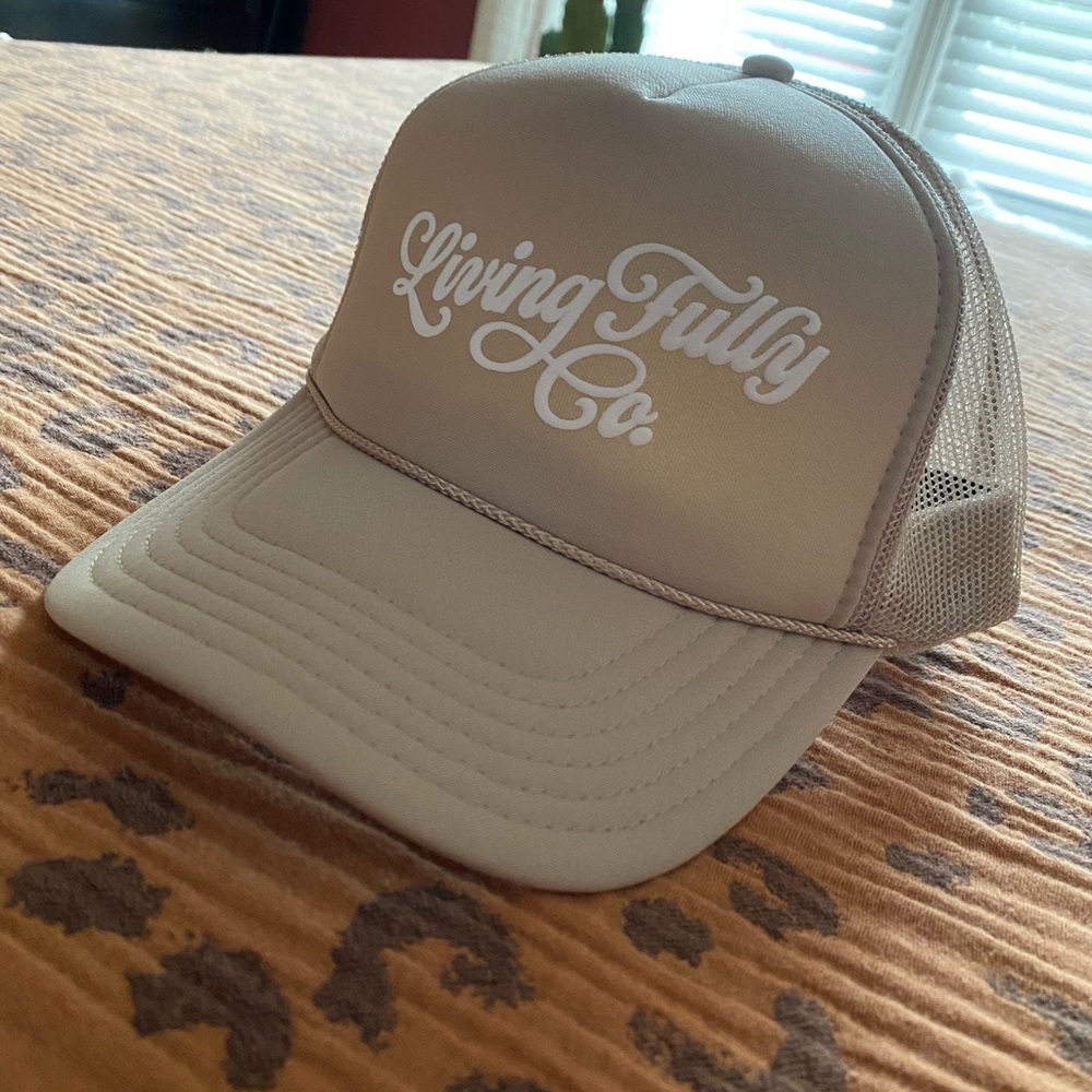 Living Fully Co. Beige Trucker Hat